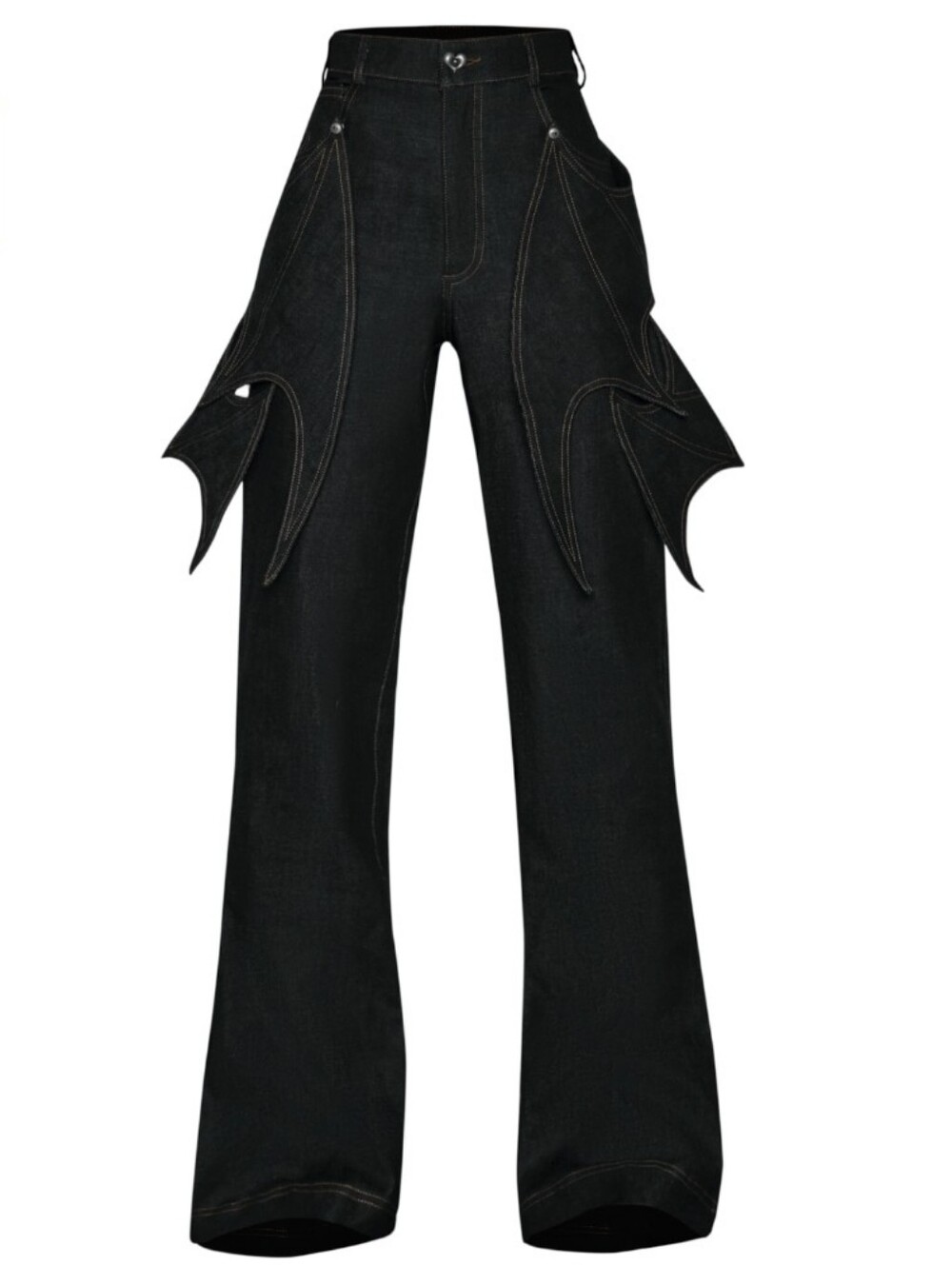 La Lune Bat Wings Dark High Rise Wide Leg Whimsigoth Jeans - Size M - 27"